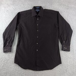 Paul Fredrick Dress Shirt Mens 16.5-33 Black Slim Fit Micro Dot Long Sleeve